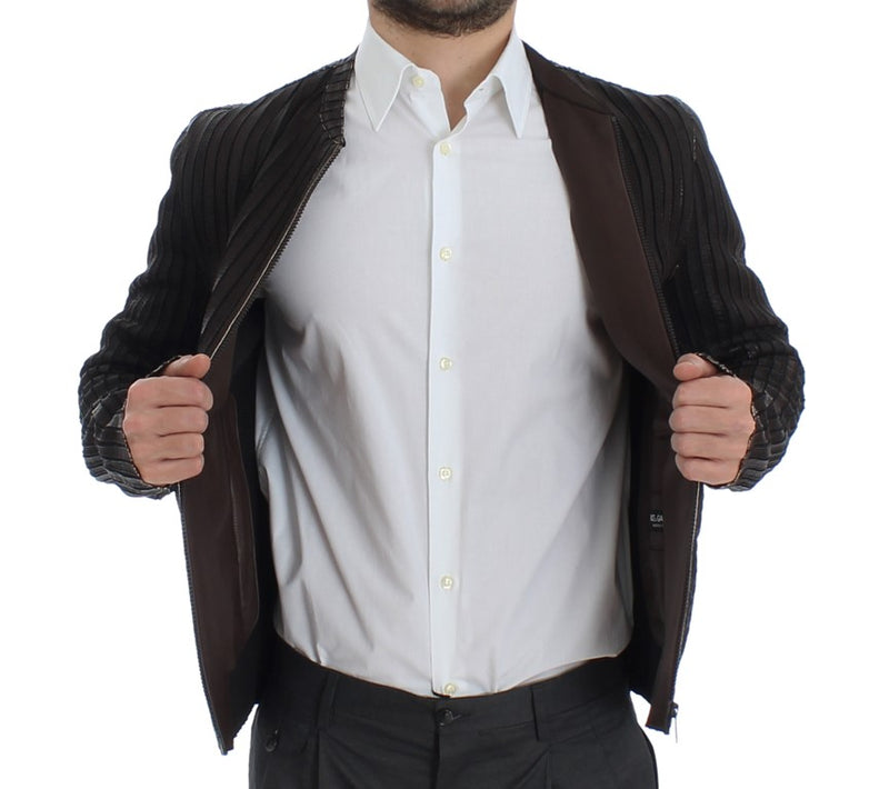 Brown Leather Jacket Biker Coat