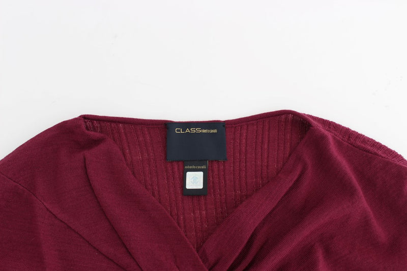 Purple knitted wool sweater