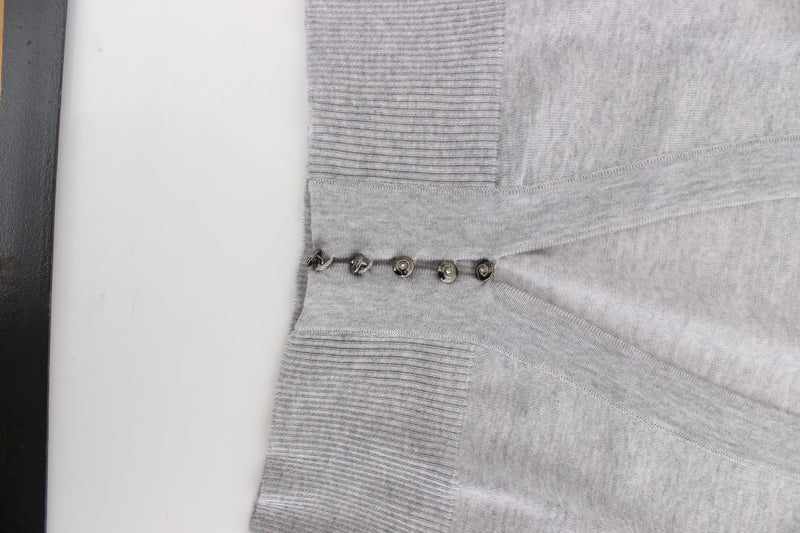Gray cropped wool cardigan