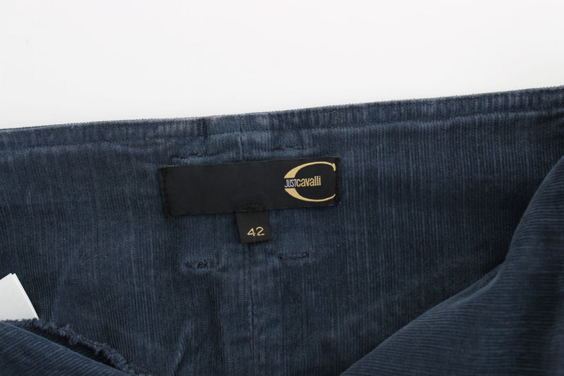 Blue corduroy pencil skirt