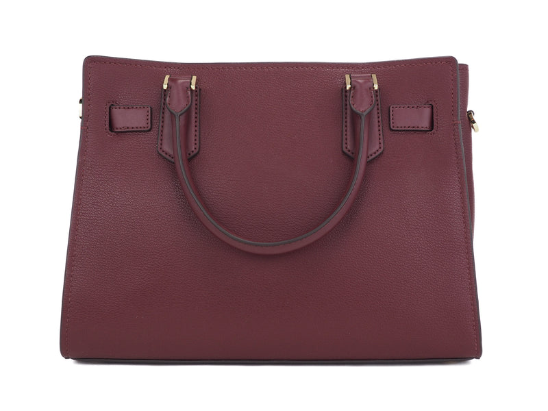 Hamilton Medium Leather Satchel Crossbody Handbag (Merlot)