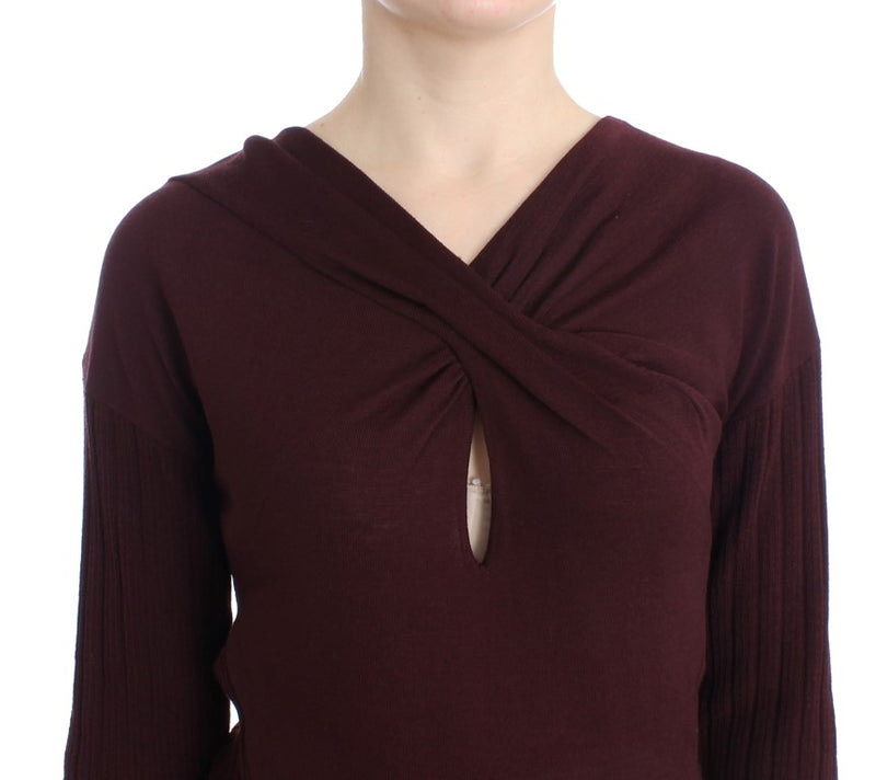 Purple wool keyhole sweater