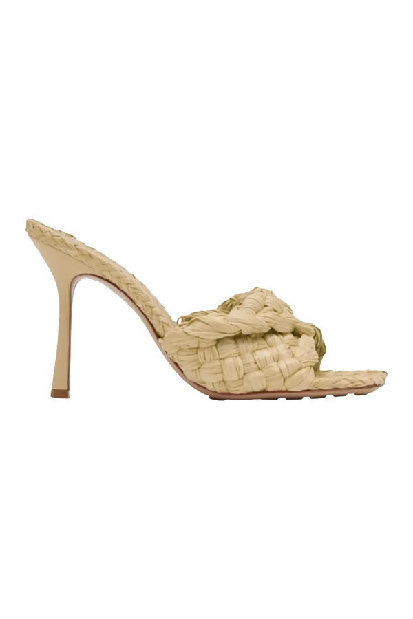 Stretch Cloth Mules In Rafia