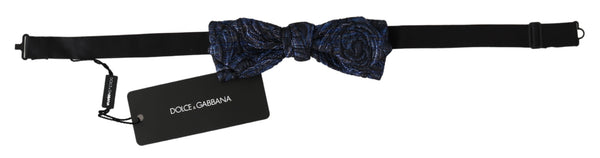 Blue Jacquard Adjustable Neck Papillon Bow Tie