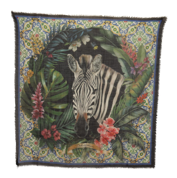 Multicolor Zebra Print Cashmere Shawl Scarf