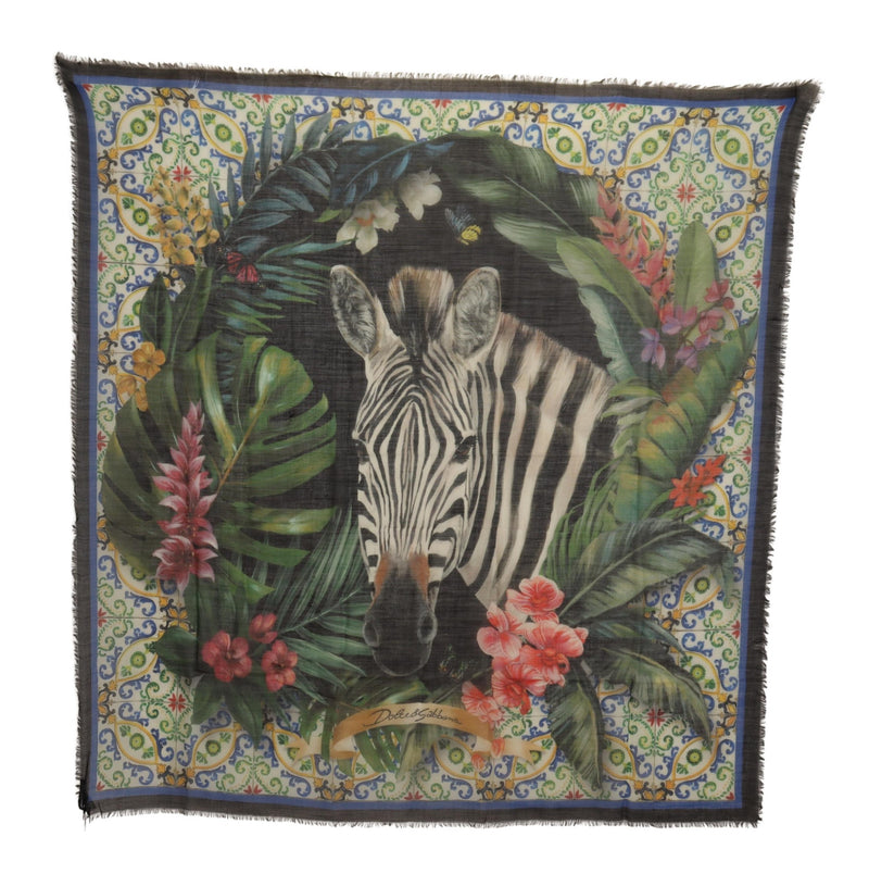 Multicolor Zebra Print Cashmere Shawl Scarf