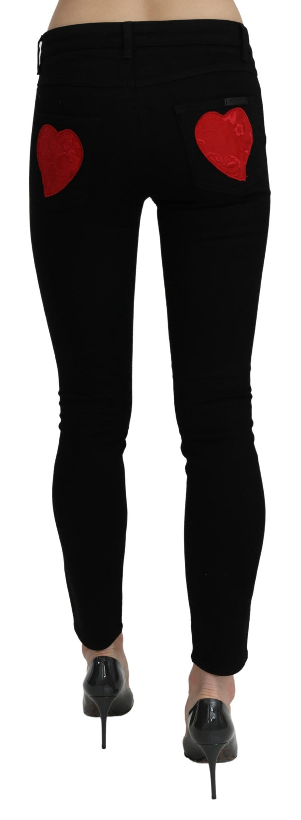 Black Mid Waist Skinny PRETTY Cotton Jeans