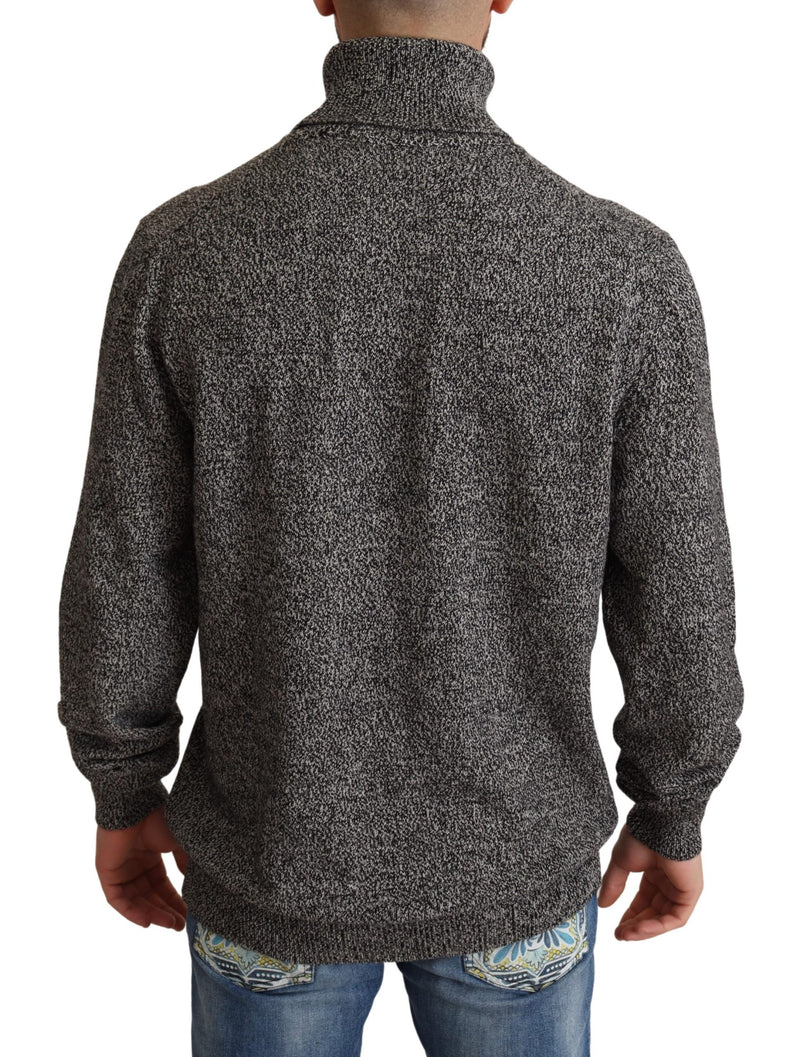 Gray Turtle Neck Cashmere Pullover Sweater