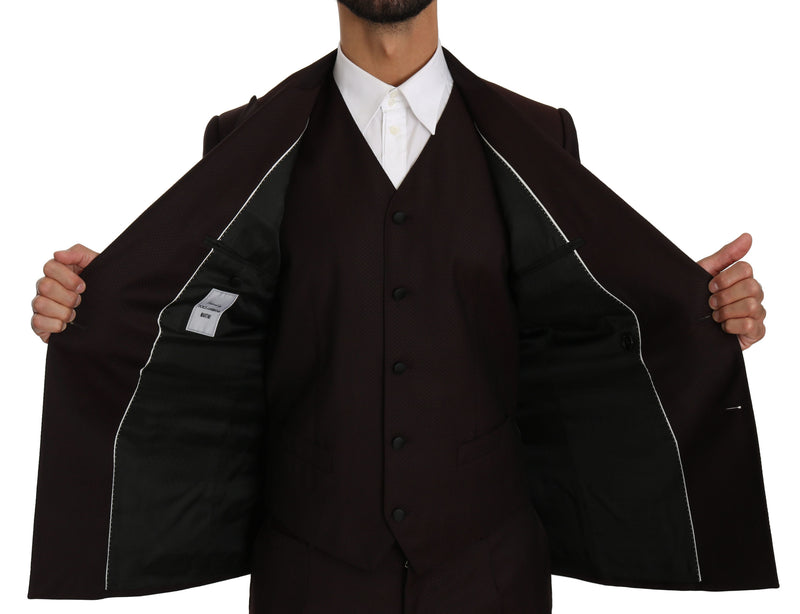 Bordeaux Wool Slim 3 Piece MARTINI Suit