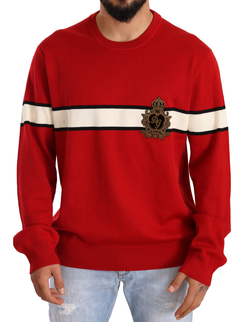 Red DG Heraldic Crown Wool Pullover Sweater