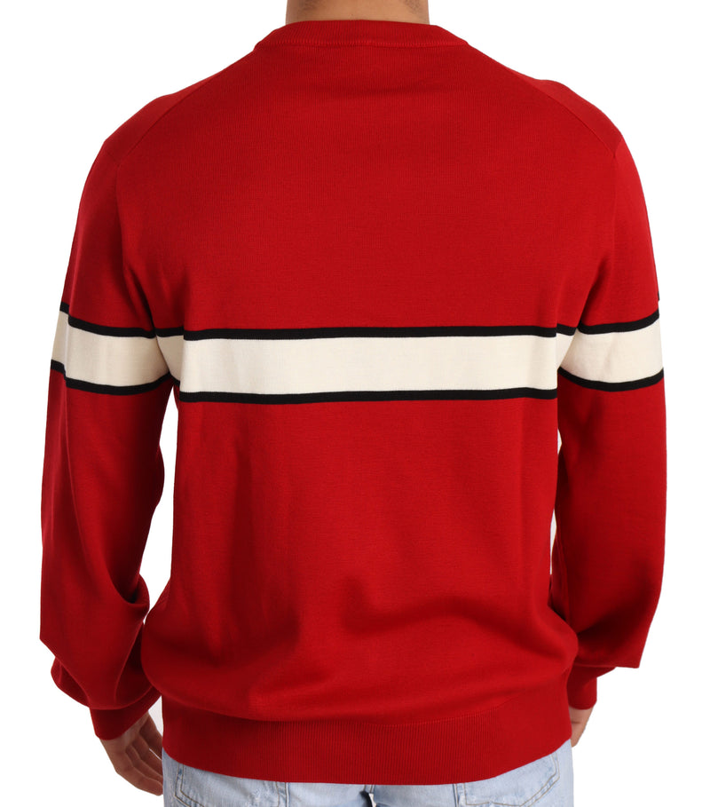 Red DG Heraldic Crown Wool Pullover Sweater