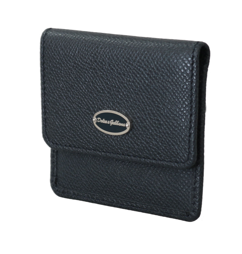 Blue Dauphine Leather Condom Pocket Case Holder
