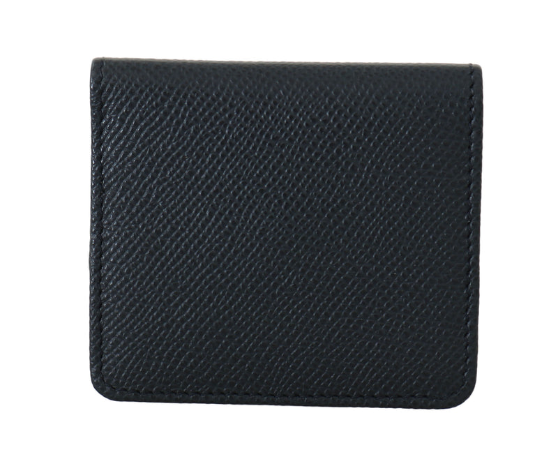 Blue Dauphine Leather Condom Pocket Case Holder