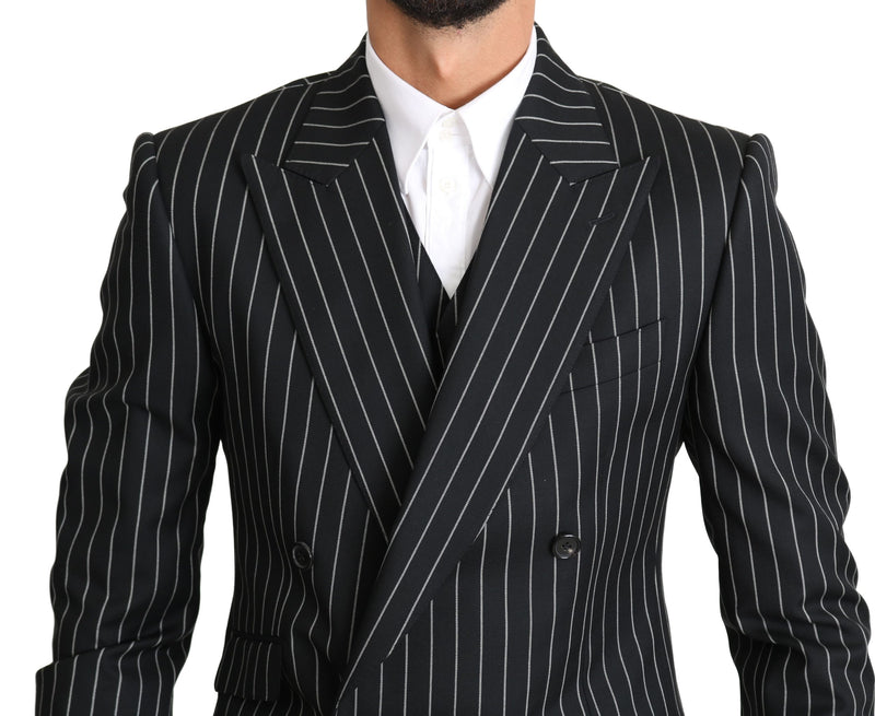 Black White Striped 3 Piece SICILIA Suit