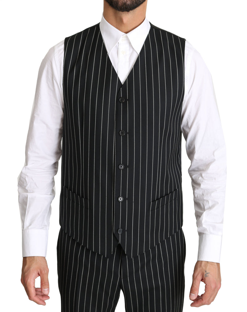 Black White Striped 3 Piece SICILIA Suit