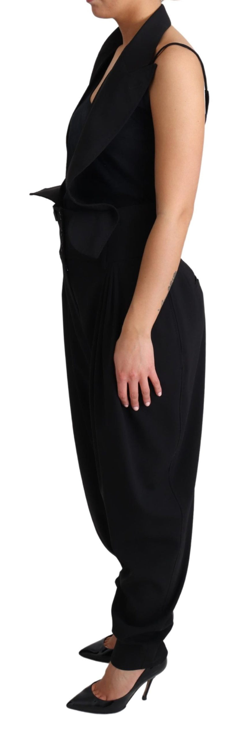 Black Wool Jumper One Piece  Dress Pants