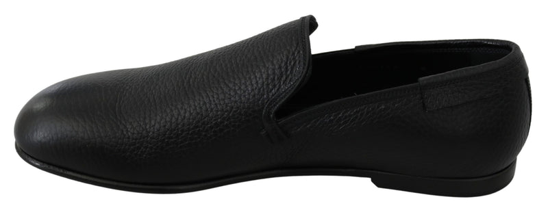 Black Monogram Logo Classic Loafers Shoes