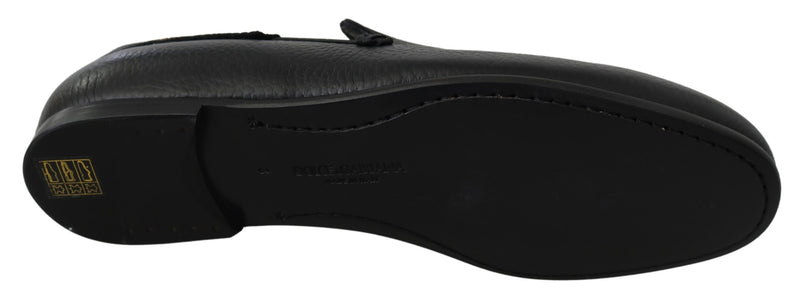 Black Monogram Logo Classic Loafers Shoes