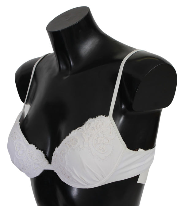 White Nylon Lace Push Up Bra Underwear