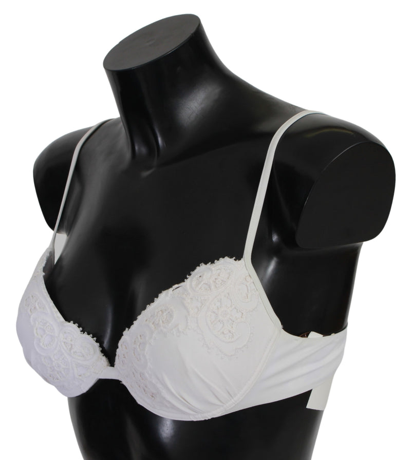 White Nylon Lace Push Up Bra Underwear