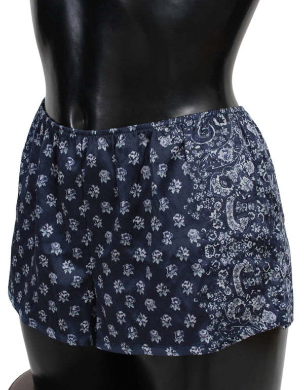 Blue Lingerie Shorts Silk Stretch Underwear