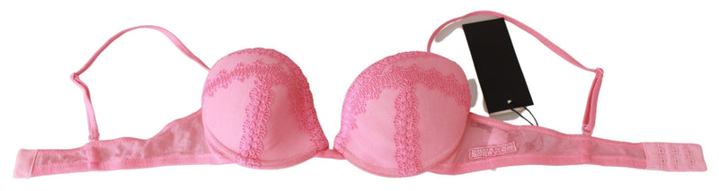 Pink Cotton Stretch Push Up Bra Underwear