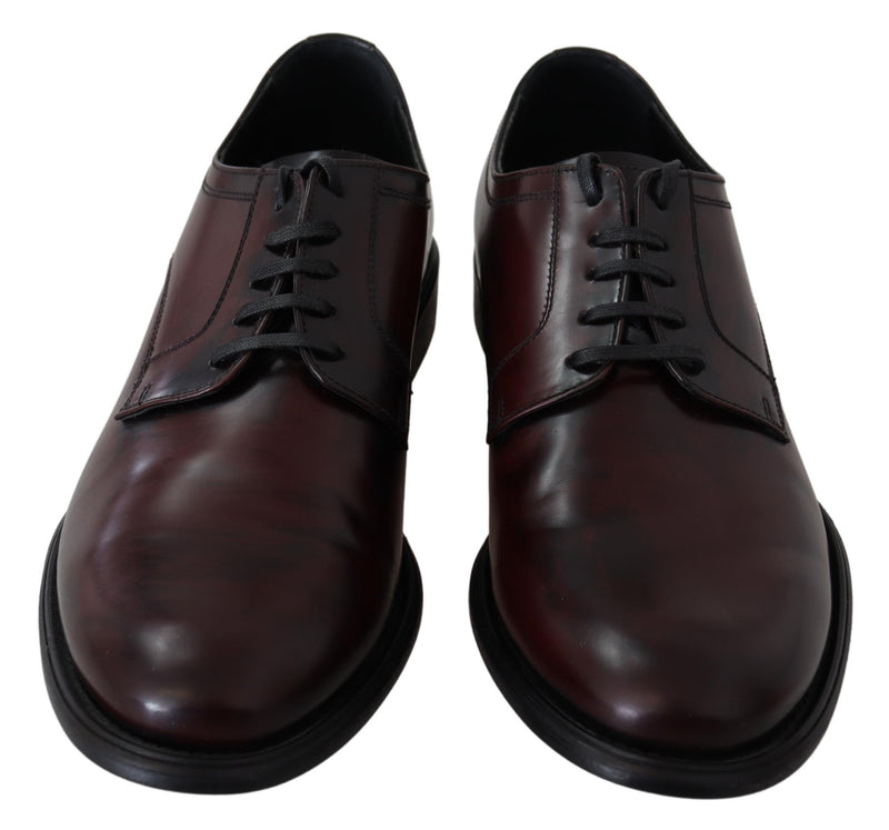 Brown Leather Lace Up Men Dress Derby Shoes