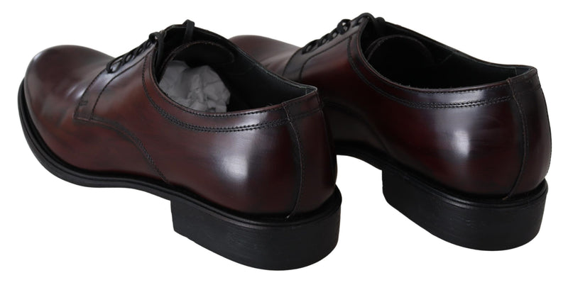 Brown Leather Lace Up Men Dress Derby Shoes