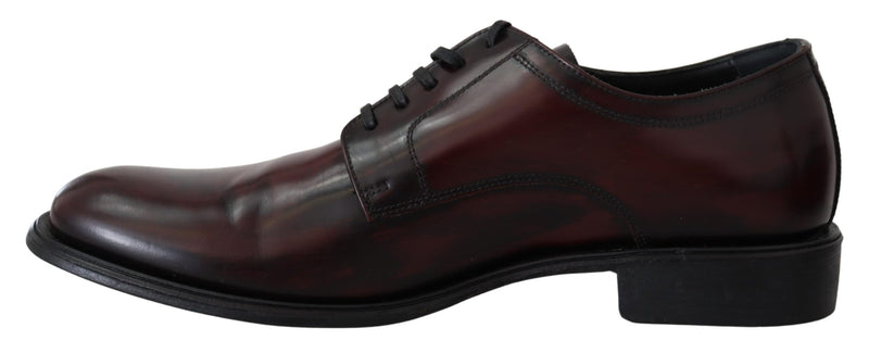 Brown Leather Lace Up Men Dress Derby Shoes