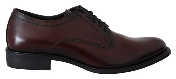 Brown Leather Lace Up Men Dress Derby Shoes