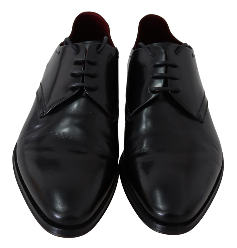 Black Leather Lace Up Men Dress Derby Shoes