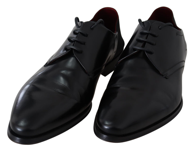 Black Leather Lace Up Men Dress Derby Shoes