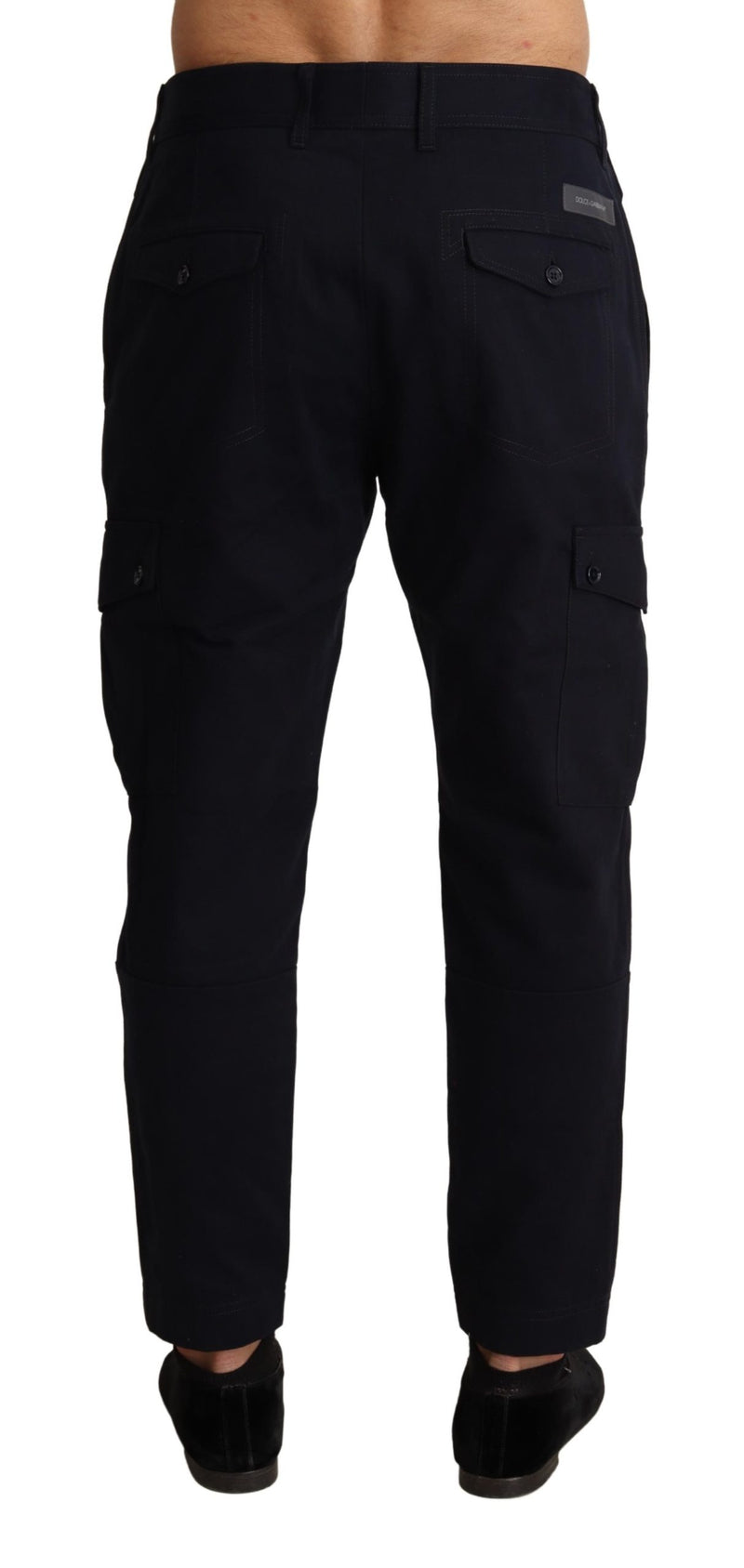 Blue Cotton Side Pockets Cargo Trouser Pants