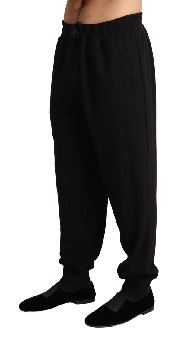 Black Nylon Jogging Trouser Sweatpants Pants