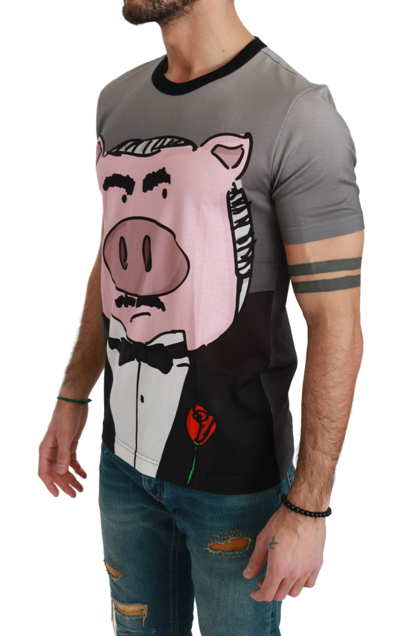 Gray Cotton Top 2019 Year of the Pig  T-shirt