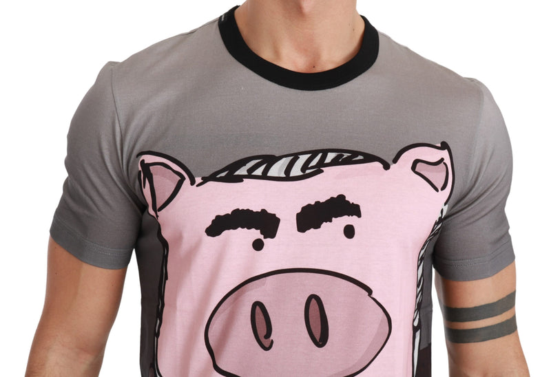 Gray Cotton Top 2019 Year of the Pig  T-shirt