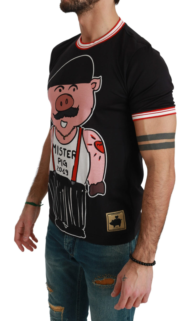 Black Cotton Top 2019 Year of the Pig T-shirt