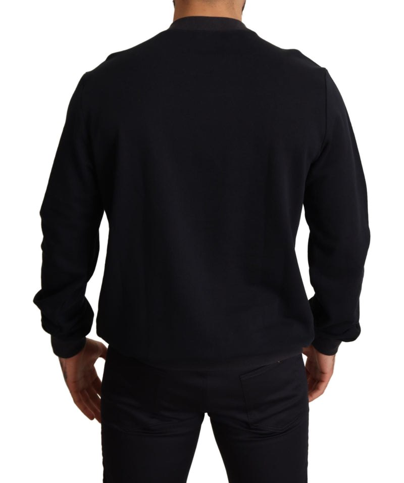 Black Crown King Cotton Pullover Sweater