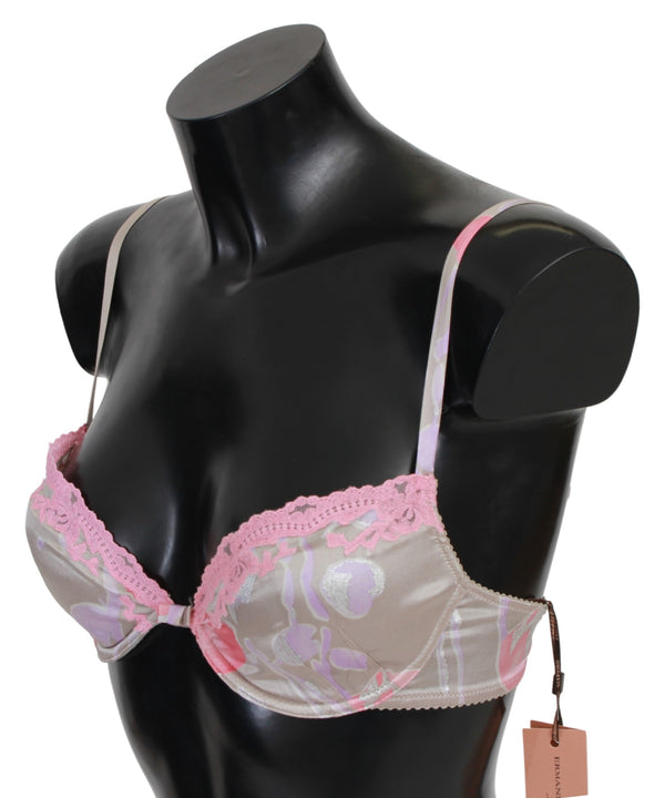 Pink Lace Silk Stretch Push Up Underwear