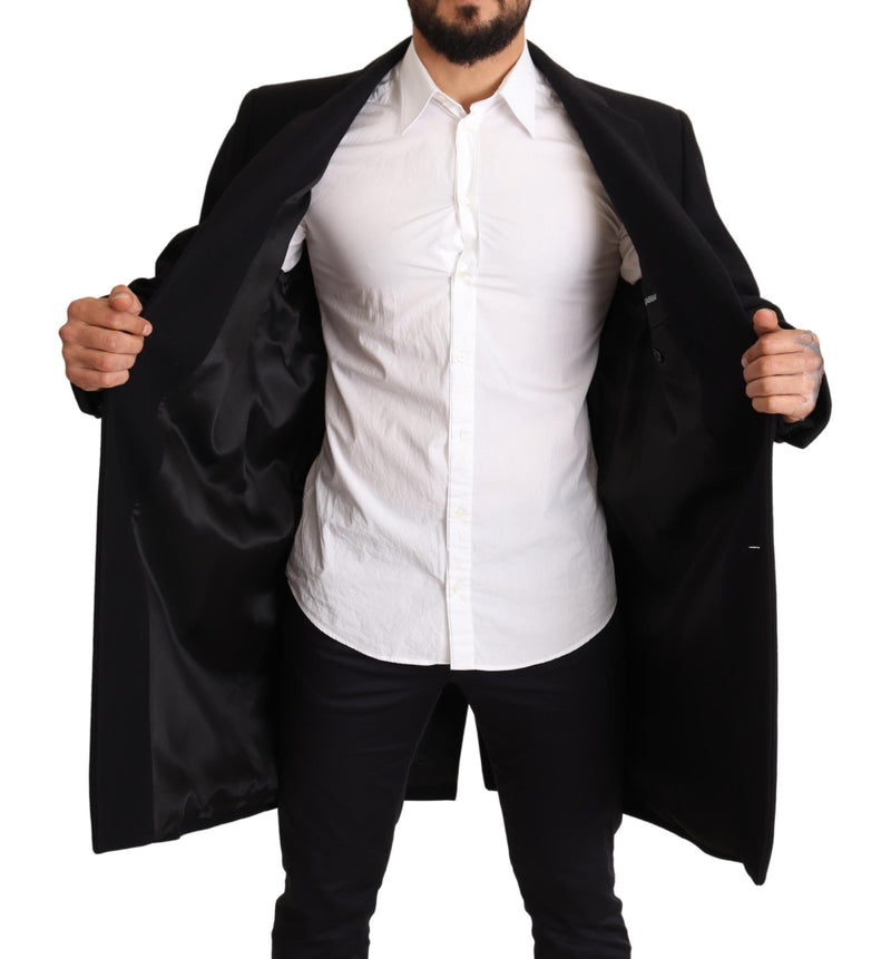 Blue Wool Single Breasted Coat Jacket