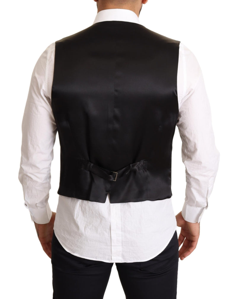 Black Wool Men Formal Waistcoat