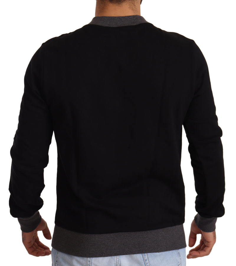 Black Crown King Cotton Pullover Sweater