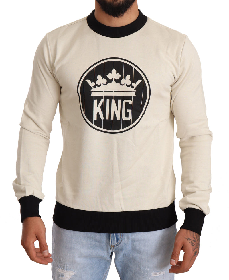 White Crown King Cotton Pullover Sweater