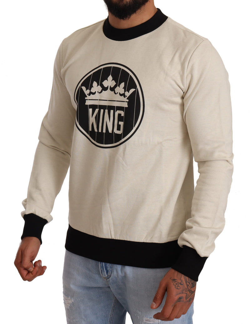 White Crown King Cotton Pullover Sweater