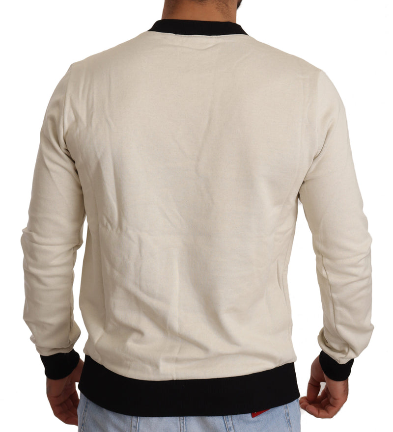White Crown King Cotton Pullover Sweater
