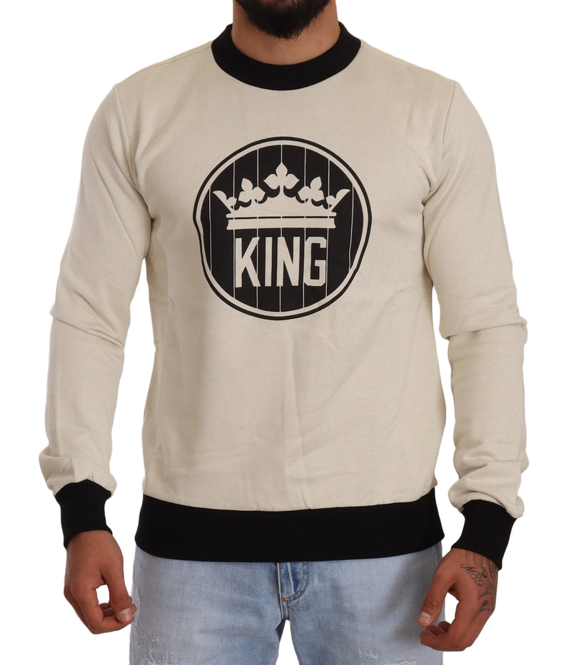 White Crown King Cotton Pullover Sweater