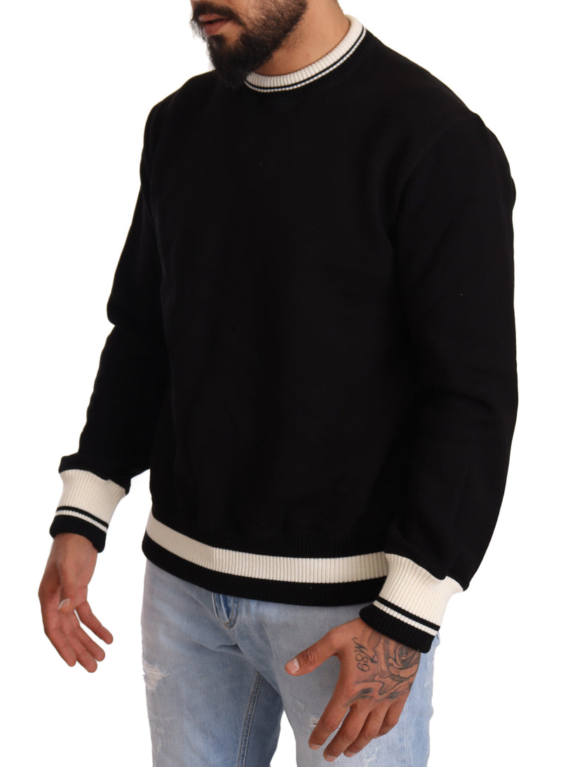 Black Cotton #dgfamily Pullover Sweater