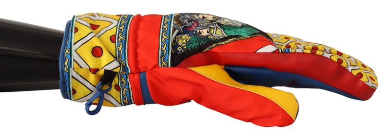 Multicolor Carretto Sicily Biker Mitten Gloves