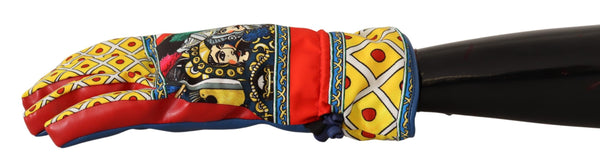 Multicolor Carretto Sicily Biker Mitten Gloves