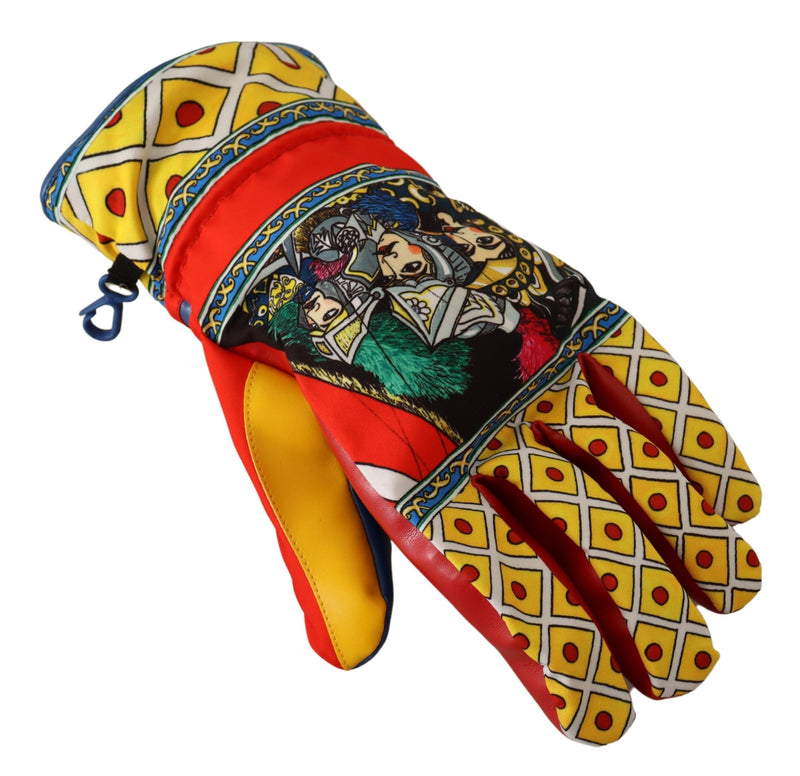 Multicolor Carretto Sicily Biker Mitten Gloves
